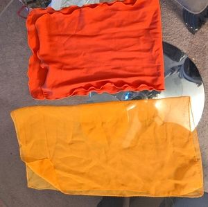 Small orange and yellow scarves